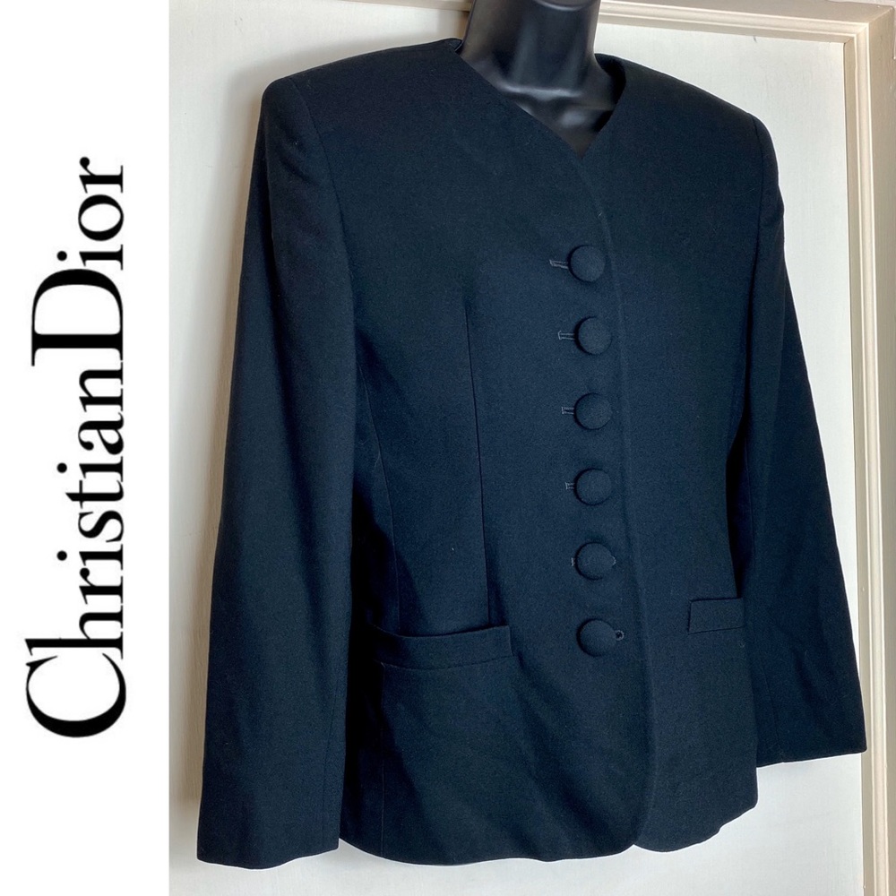 Christian Dior Black Wool Military Style Blazer